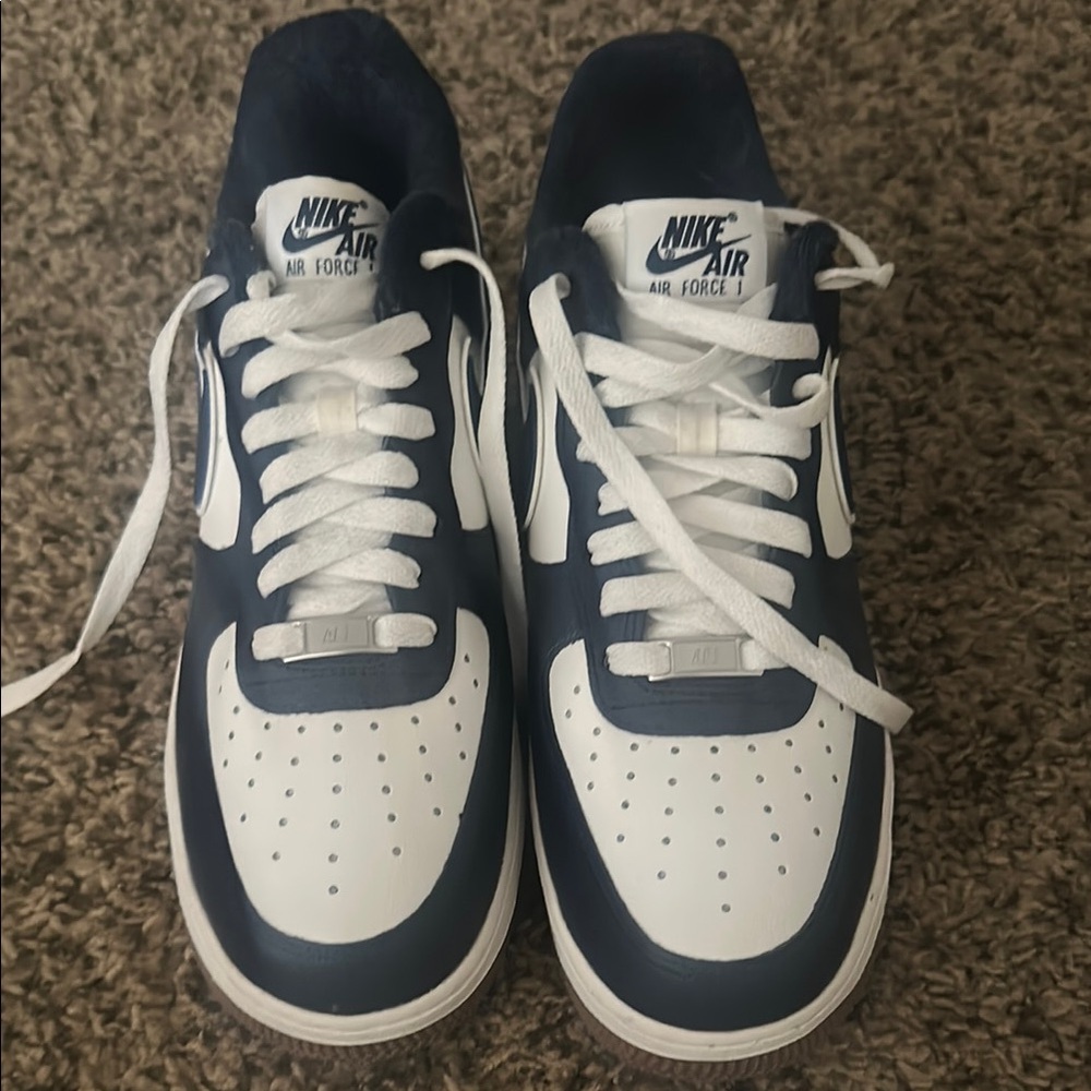 Nike Blue and White Sneakers Classic Design
Air Force 1’s Size 9